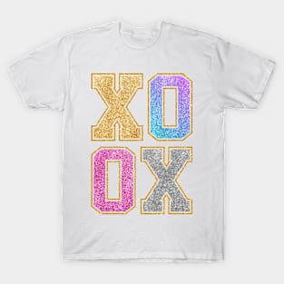 XOXO varsity letters pink glitter T-Shirt